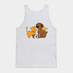 Happy Animals Illustartion Tank Top